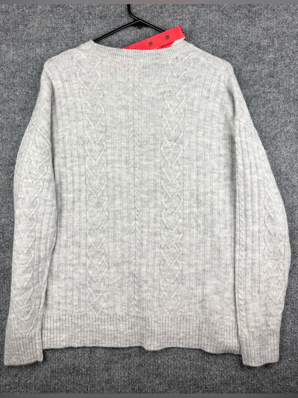 Legendary Outfitters Women's Cozy Cable Knit Sweater, Light Heather Gray, M New - Picture 4 of 8